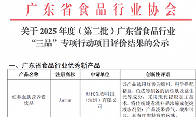 喜报&middot;时代生物获省级&ldquo;三品&rdquo;专项行动项目一等奖！